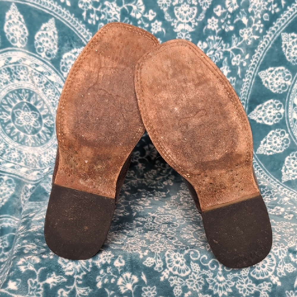 Macie Bean Brown and Black Checkered Cowgirl Boots - Picture 6 of 9